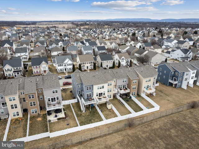 bird's eye view with a residential view