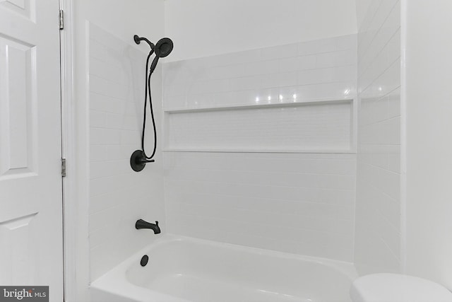 full bathroom with shower / bathing tub combination and toilet