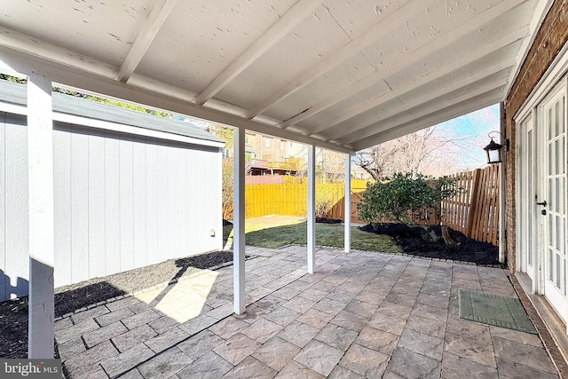 view of patio featuring a fenced backyard