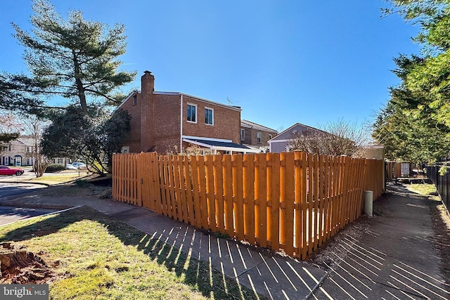 view of yard with fence