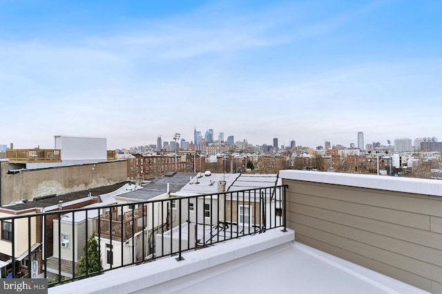 balcony featuring a view of city