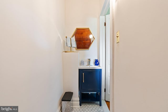 interior space with light tile patterned floors