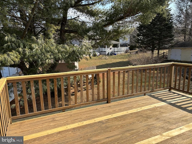 view of wooden deck