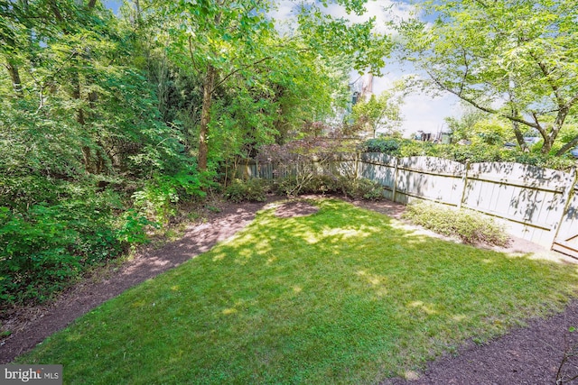 view of yard with fence