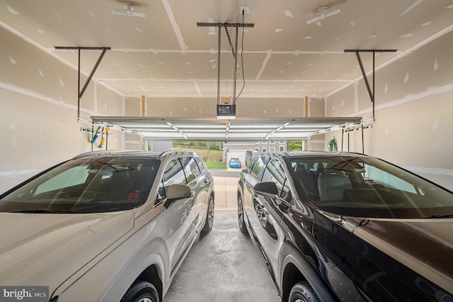 parking garage with a garage door opener