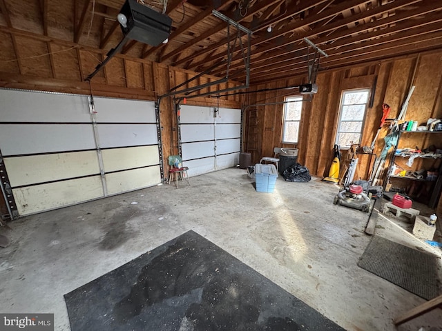 garage featuring a garage door opener