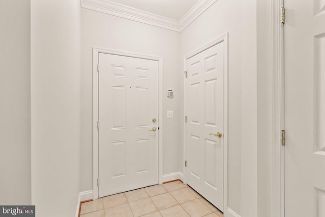 8610 Liberty Trl Unit 102, Manassas, VA 20110 - entryway with baseboards, ornamental molding, and light tile patterned flooring