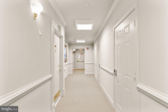 8610 Liberty Trl Unit 102, Manassas, VA 20110 - hall featuring baseboards, light colored carpet, and crown molding