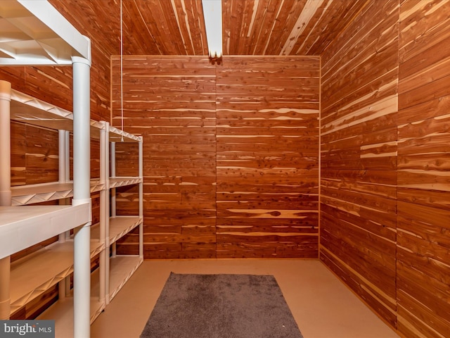 storage area featuring a sauna