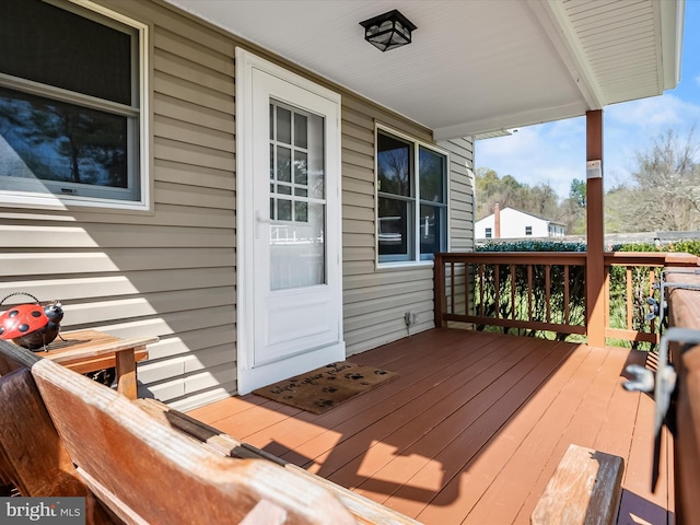 deck with a porch