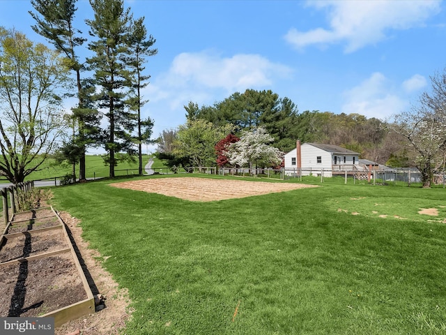 view of yard with fence