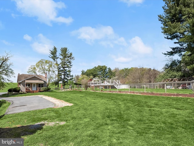 view of yard with fence