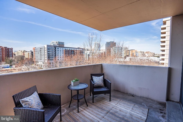 balcony featuring a city view