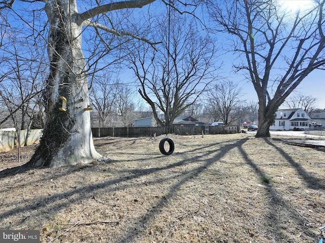 view of yard featuring fence