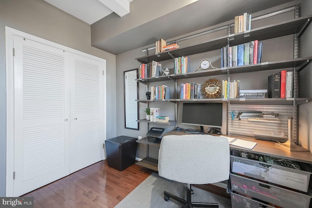 office with wood finished floors