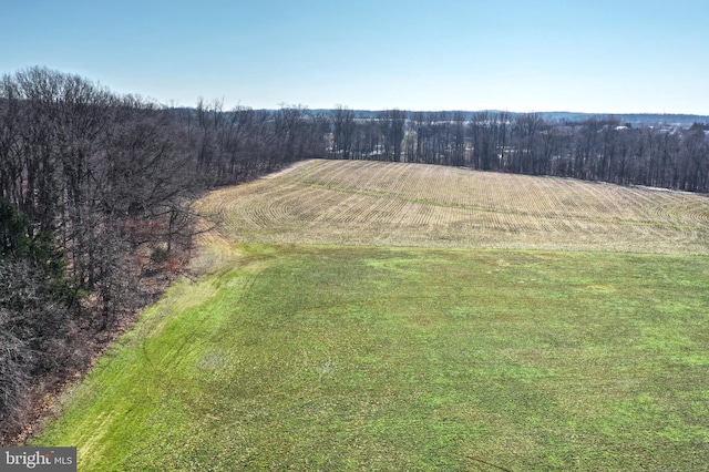 aerial view featuring a rural view