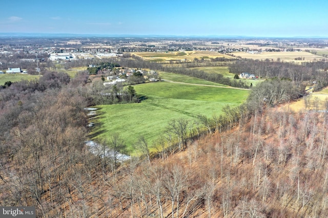 bird's eye view featuring a rural view