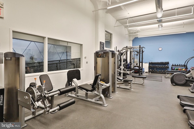 2200 Arch St Unit 503, Philadelphia, PA 19103 - workout area with a high ceiling