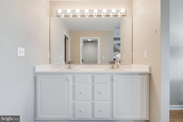 full bathroom featuring double vanity and a sink