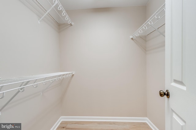 spacious closet with light wood finished floors