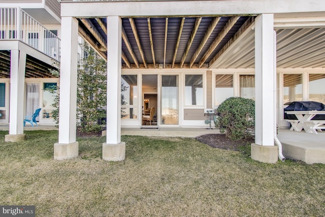 view of patio with a grill