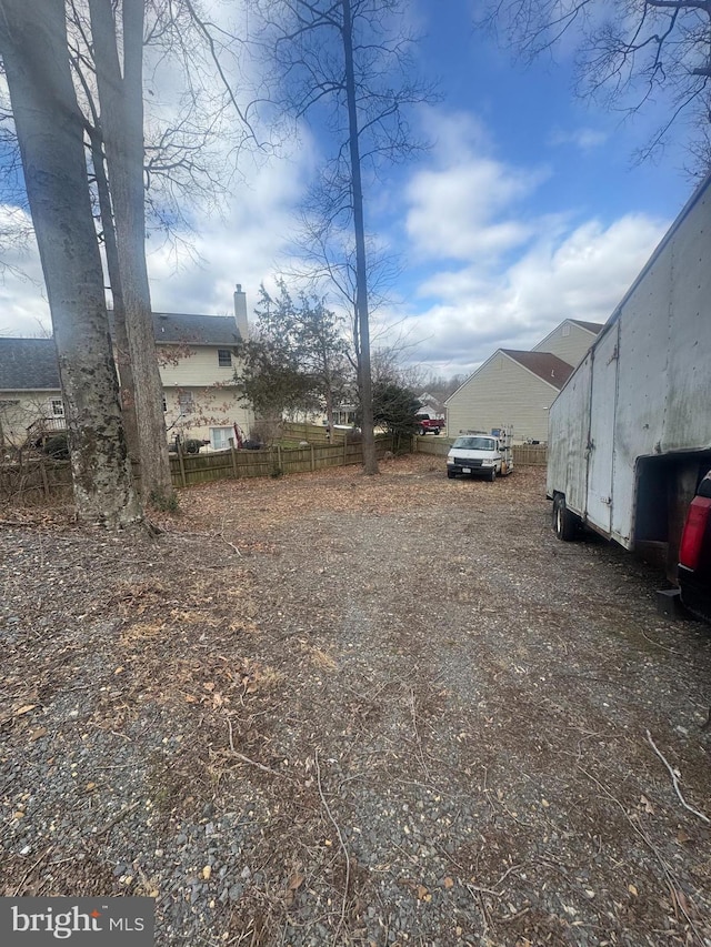 view of yard with fence