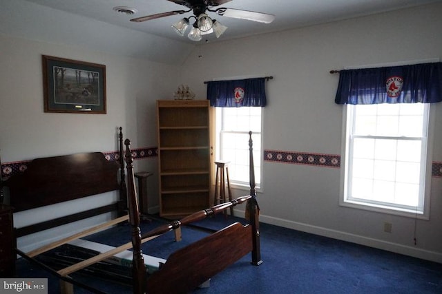 bedroom featuring carpet floors, baseboards, and visible vents