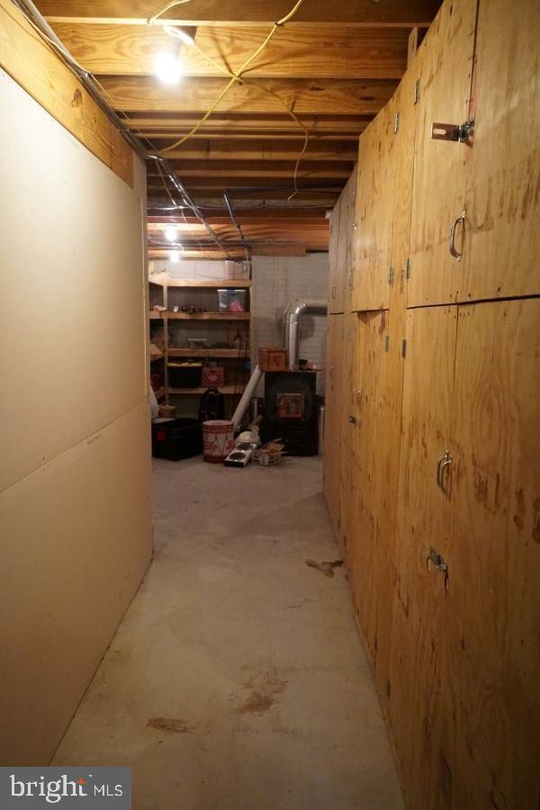 view of unfinished basement