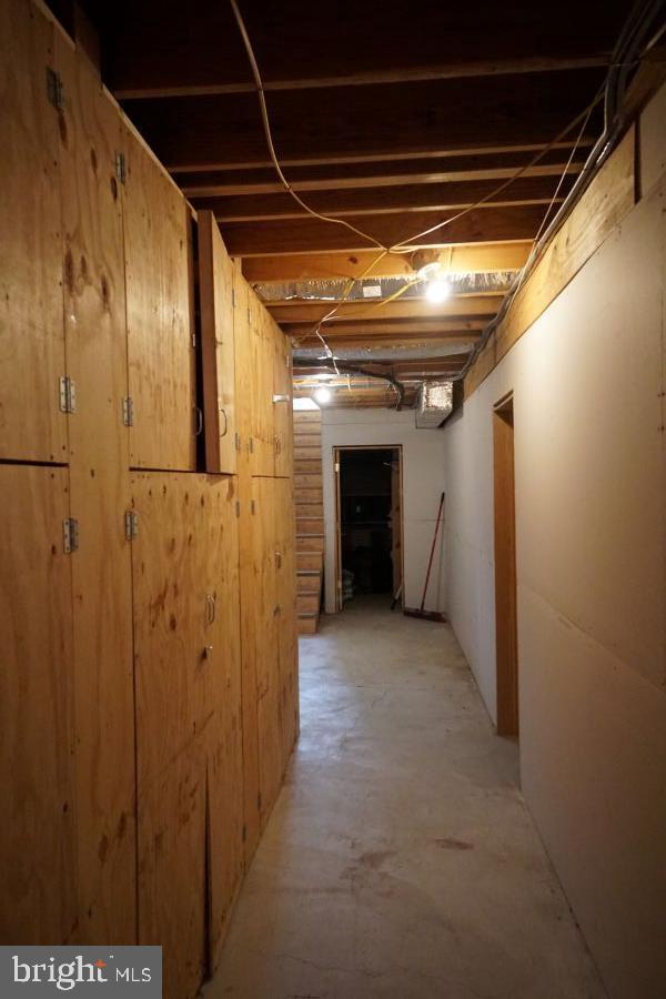 view of unfinished basement