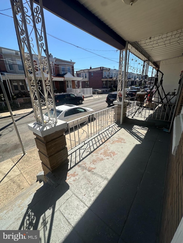 view of patio featuring a residential view