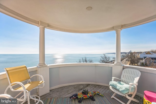 balcony with a water view