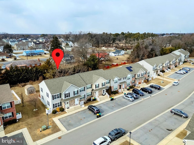 bird's eye view with a residential view