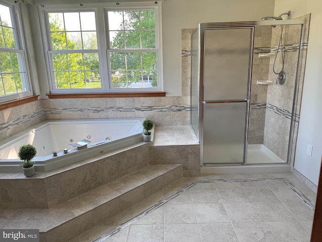200 Stewards Ct, Bear, DE 19701 - full bath with a stall shower, a whirlpool tub, and tile patterned floors