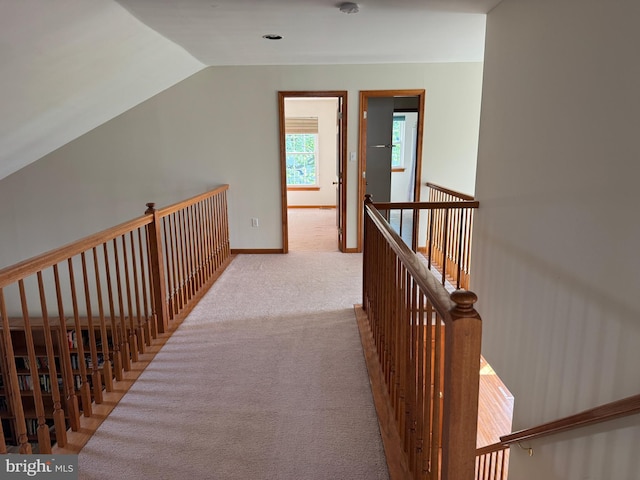 200 Stewards Ct, Bear, DE 19701 - corridor with an upstairs landing, carpet flooring, baseboards, and lofted ceiling