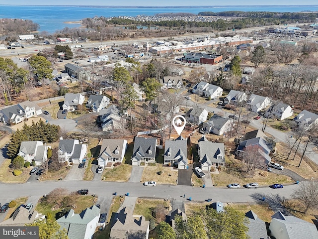 drone / aerial view with a residential view