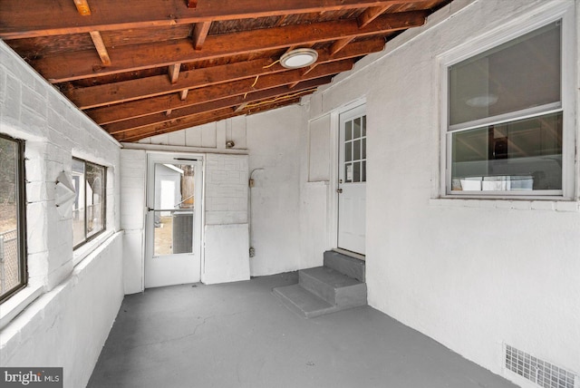 view of patio / terrace featuring entry steps and visible vents