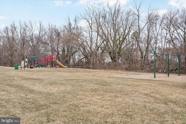 communal playground with a yard