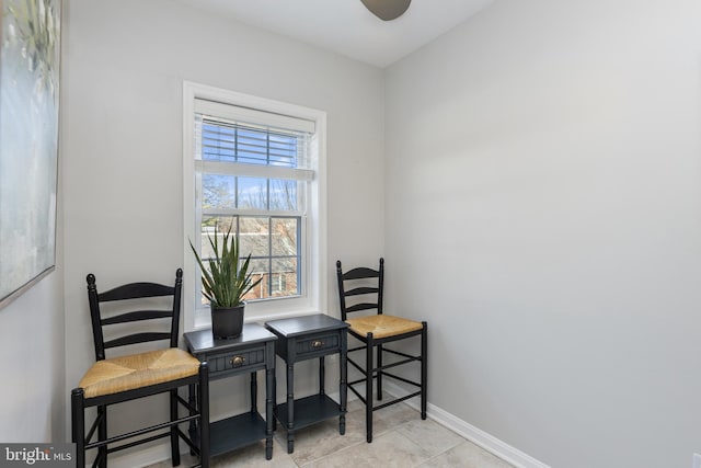 sitting room with baseboards