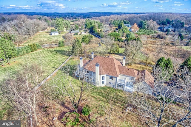 bird's eye view featuring a rural view