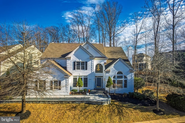 traditional home with a chimney