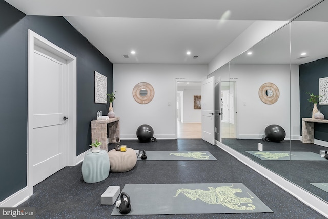 5914 Woodley Rd, Mclean, VA 22101 - workout area with recessed lighting and baseboards