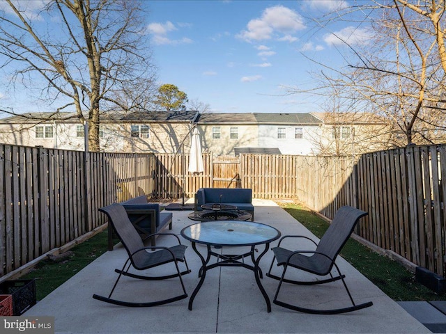 view of patio / terrace featuring a fenced backyard