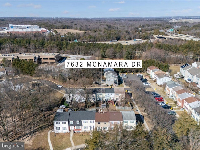 drone / aerial view with a residential view