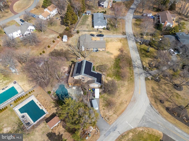 aerial view featuring a residential view