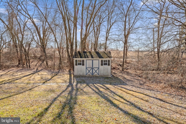 view of shed