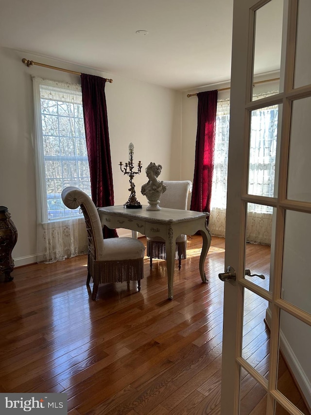 dining area featuring hardwood / wood-style floors