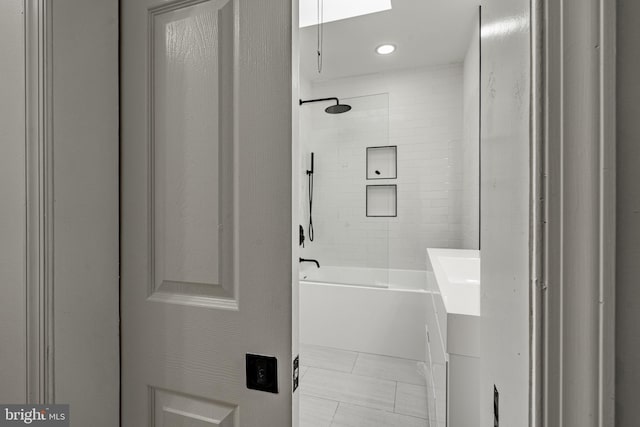 full bathroom featuring bathing tub / shower combination