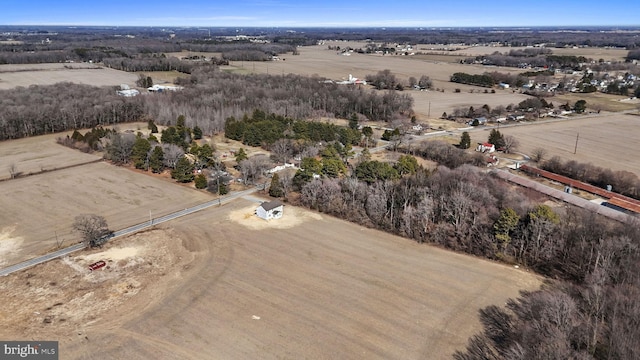 bird's eye view with a rural view