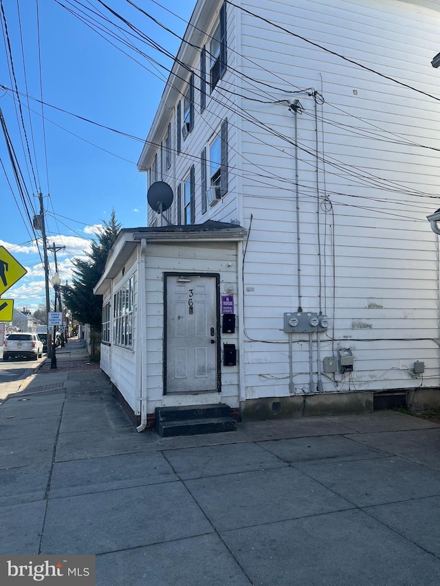 view of home's exterior with entry steps