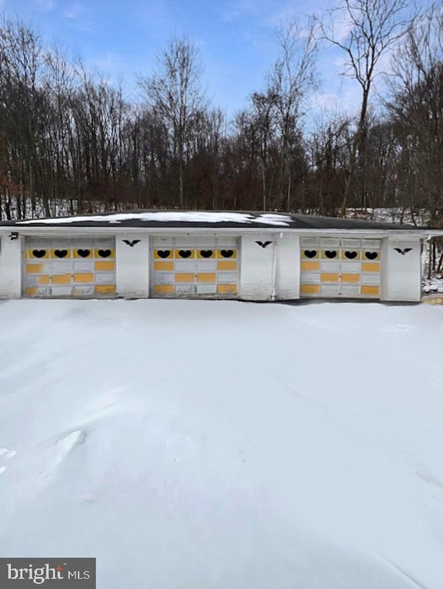 view of snow covered structure